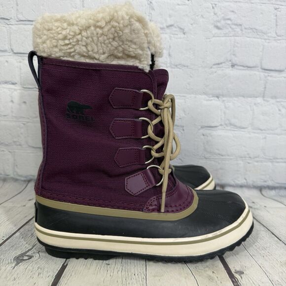 Sorel Carnival Snow Boots Women Size 6 Purple Winter Waterproof Insulated Shoes - Picture 2 of 15